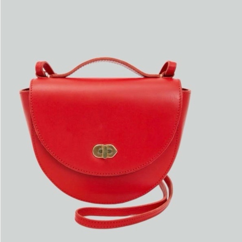 NWT Clare V. Elodie Red  Veg Leather Crossbody Bag